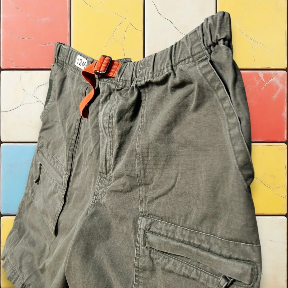 Vintage‎ Gap Cargo Hiking Shorts Y2K Men L Green Ripstop Pockets Outdoor Utility